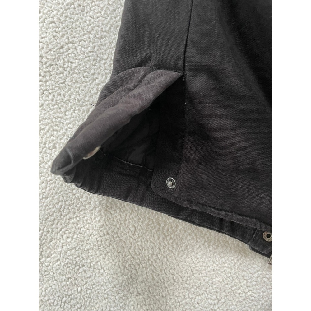 Berne Womens Large Hooded Work Jacket Black Quilted Lined Canvas Utility WCH63BK - Picture 15 of 16